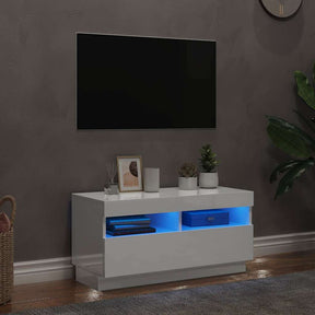 Vidaxl tv-meubel met led-verlichting 80x35x40 cm hoogglans wit