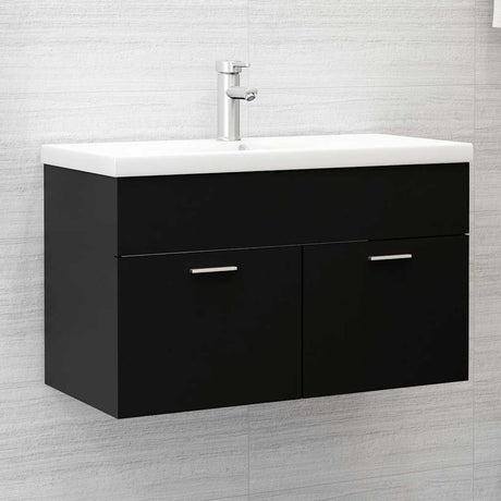 Vidaxl wastafelkast 80x38,5x46 cm bewerkt hout zwart