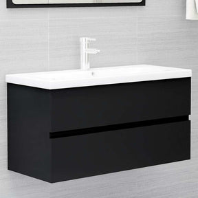 Vidaxl wastafelkast 90x38,5x45 cm bewerkt hout zwart