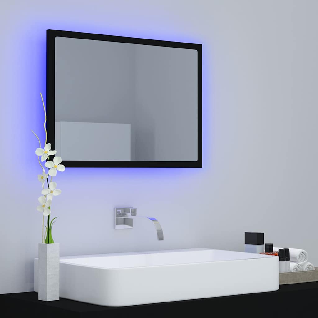Vidaxl badkamerspiegel led 60x8,5x37 cm acryl zwart
