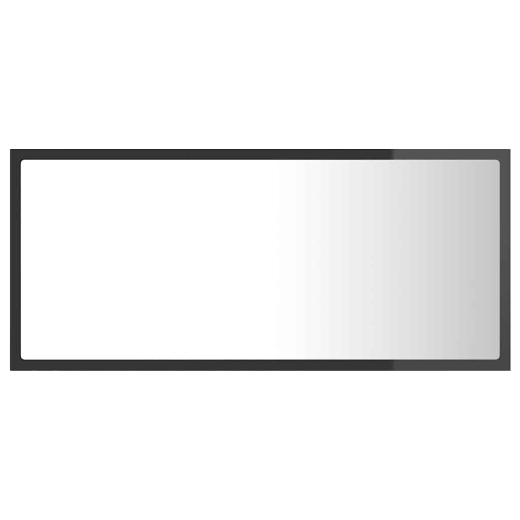 Vidaxl badkamerspiegel led 90x8,5x37 cm acryl hoogglans grijs