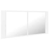Vidaxl badkamerkast met spiegel en led 100x12x45 cm acryl wit