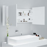 Vidaxl badkamerkast met spiegel en led 100x12x45 cm acryl wit
