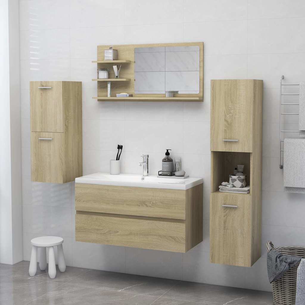Vidaxl badkamerspiegel 90x10,5x45 cm bewerkt hout sonoma eikenkleurig
