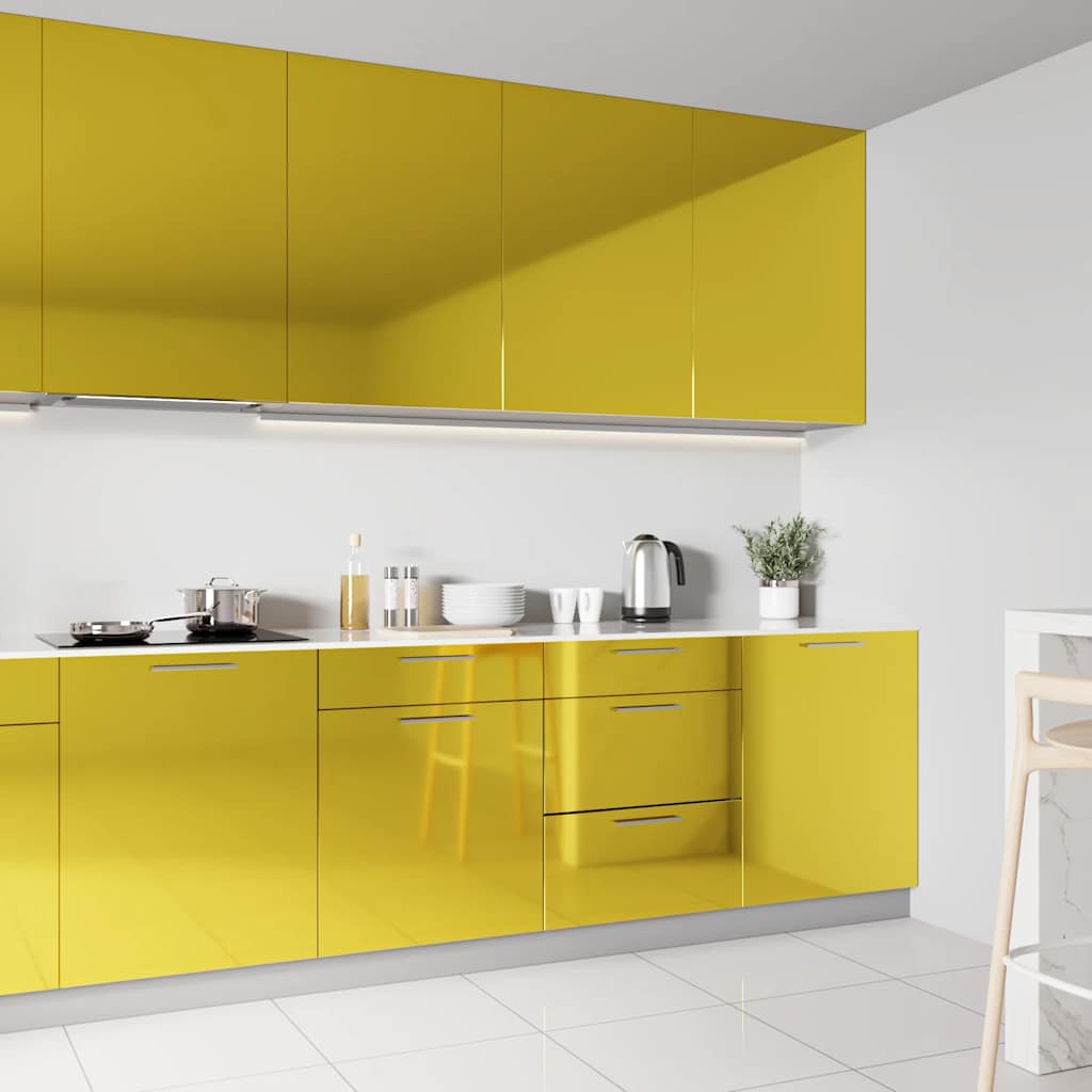 VidaXL Möbelfolie selbstklebend 500x90 cm PVC Hochglanz goldfarben