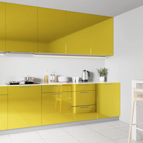 VidaXL Möbelfolie selbstklebend 500x90 cm PVC Hochglanz goldfarben