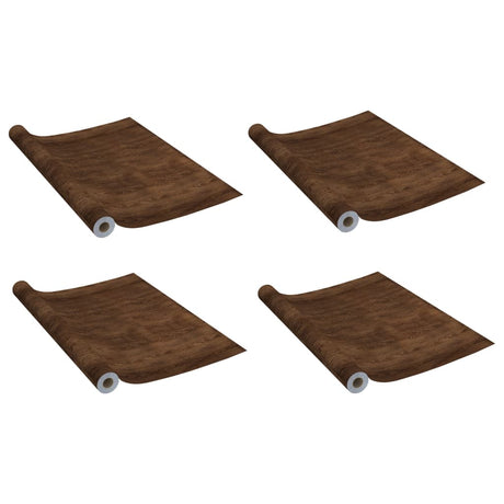 VidaXL Türfolien selbstklebend 4 Stück 210x90 cm PVC dunkel eichefarben