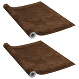 Vidaxl Möbelöle Selbstadhäsiv 2 PCs 500x90 cm PVC Dark Eiche -Colored