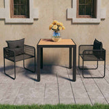 Vidaxl 3-delige tuinset pvc-rattan zwart en bruin