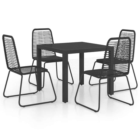 Vidaxl 5-delige tuinset pvc-rattan zwart