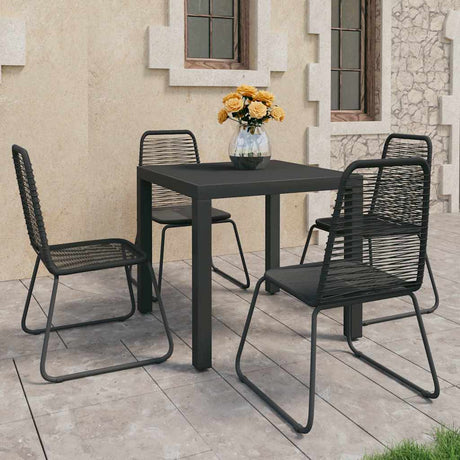 Vidaxl 5-delige tuinset pvc-rattan zwart