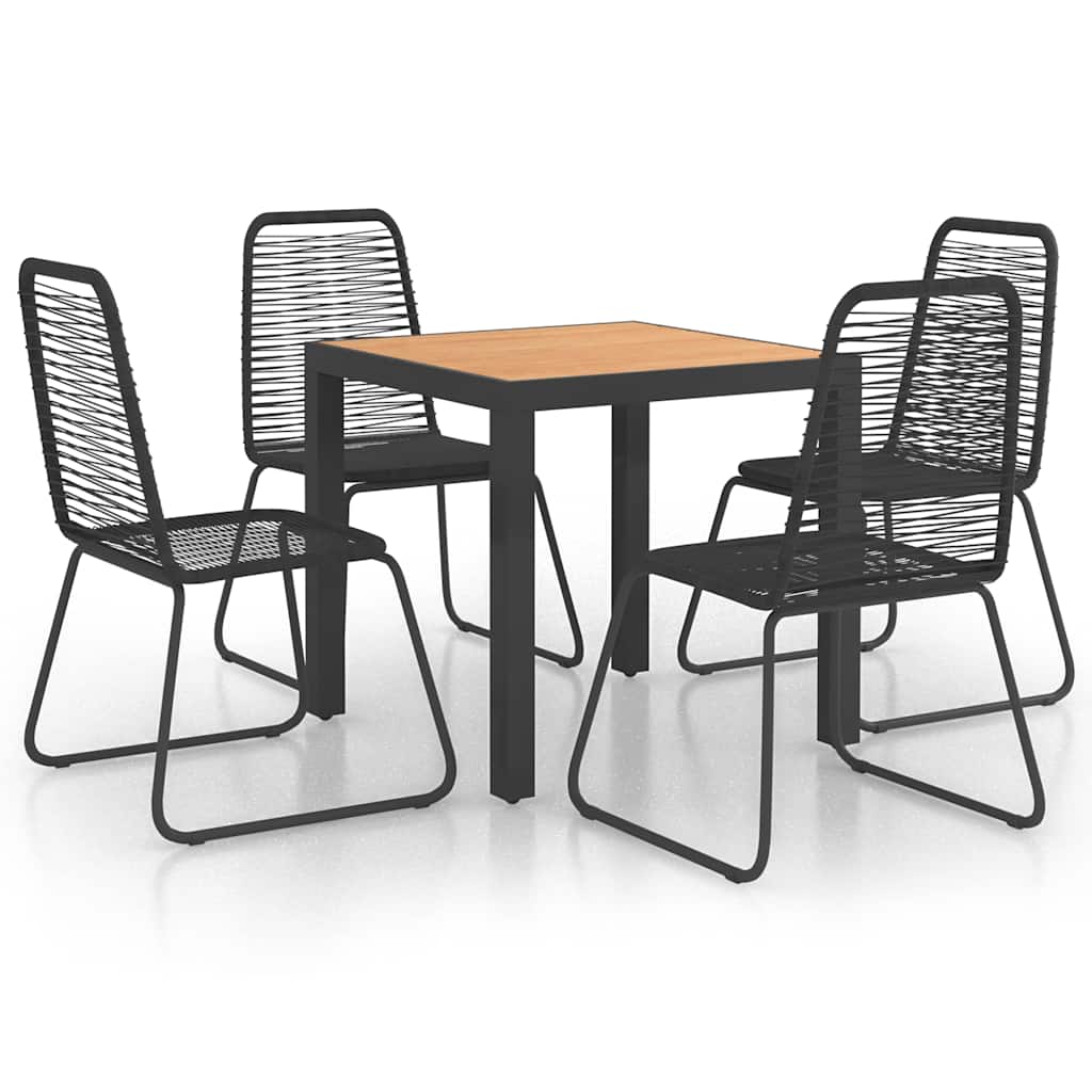 Vidaxl 5-delige tuinset pvc-rattan zwart en bruin