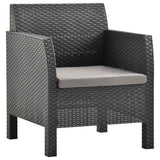Vidaxl 2-delige loungeset met kussen pp rattan antracietkleurig