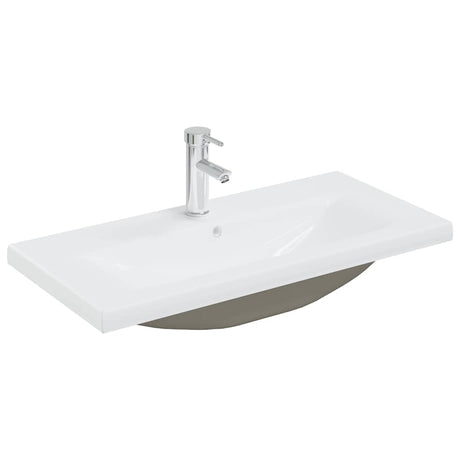 VIDAXL BAURBED -WASHBAIN mit TAP 81x39x18 cm Keramik Weiß
