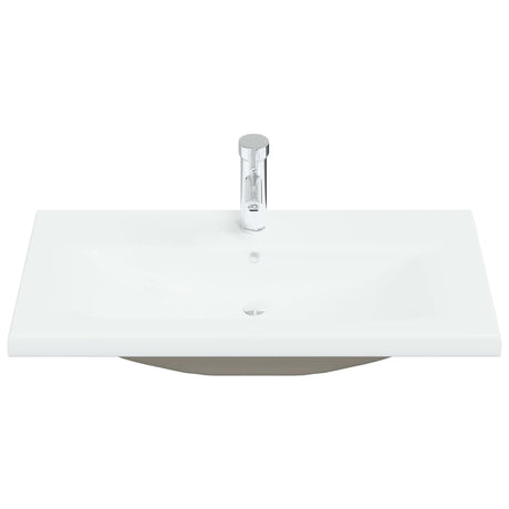 VIDAXL BAURBED -WASHBAIN mit TAP 81x39x18 cm Keramik Weiß