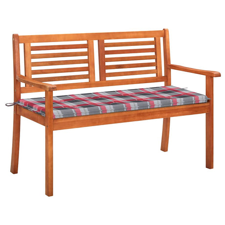 Vidaxl tuinbank 2-zits met kussen 120 cm massief eucalyptushout