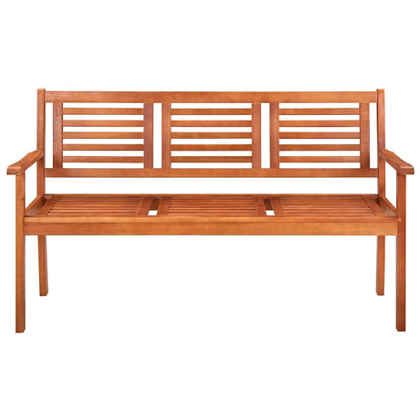 Vidaxl tuinbank 3-zits met kussen 150 cm massief eucalyptushout