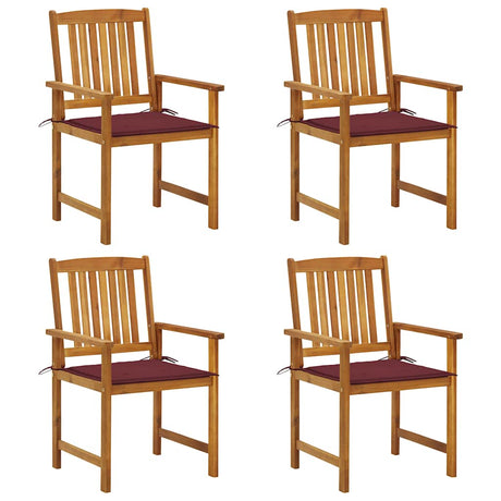 Vidaxl tuinstoelen 4 st met kussens massief acaciahout