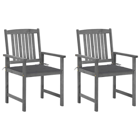 Vidaxl tuinstoelen 2 st met kussens massief acaciahout grijs