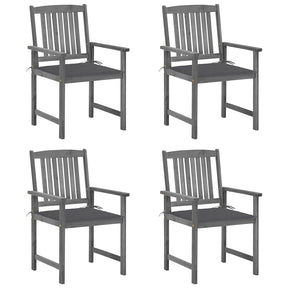 Vidaxl tuinstoelen 4 st met kussens massief acaciahout grijs