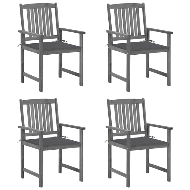 Vidaxl tuinstoelen 4 st met kussens massief acaciahout grijs