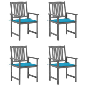 Vidaxl tuinstoelen 4 st met kussens massief acaciahout grijs