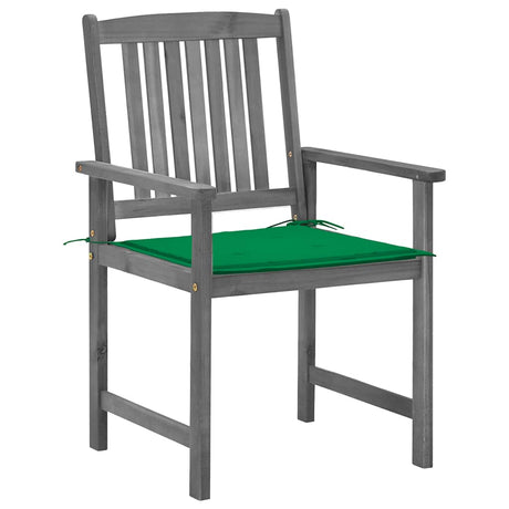 Vidaxl tuinstoelen 2 st met kussens massief acaciahout grijs