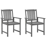 Vidaxl tuinstoelen 2 st met kussens massief acaciahout grijs