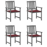 Vidaxl tuinstoelen 4 st met kussens massief acaciahout grijs