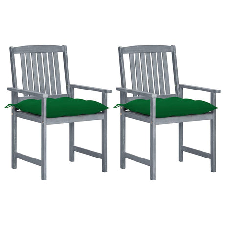 Vidaxl tuinstoelen 2 st met kussens massief acaciahout grijs