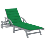 Vidaxl ligbed met kussen massief acaciahout