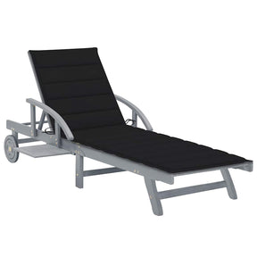 Vidaxl ligbed met kussen massief acaciahout