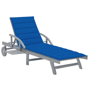 Vidaxl ligbed met kussen massief acaciahout