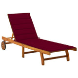 Vidaxl ligbed met kussen massief acaciahout