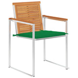 Vidaxl tuinstoelen 2 st met kussens massief acaciahout en staal