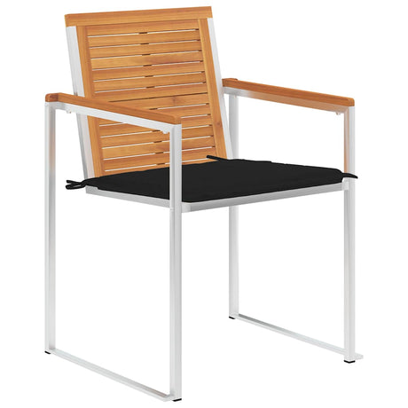 Vidaxl tuinstoelen 2 st met kussens massief acaciahout en staal