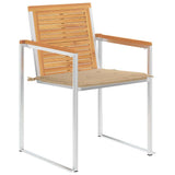 Vidaxl tuinstoelen 2 st met kussens massief teakhout en staal