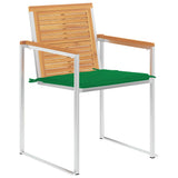 Vidaxl tuinstoelen 2 st met kussens massief teakhout en staal