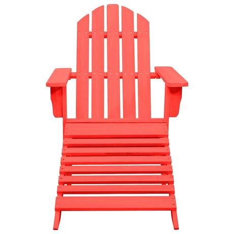 Vidaxl tuinstoel adirondack met voetenbank massief vurenhout rood