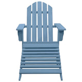 Vidaxl tuinstoel adirondack met voetenbank massief vurenhout blauw
