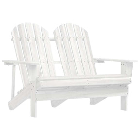 Vidaxl tuinstoel 2-zits adirondack massief vurenhout wit