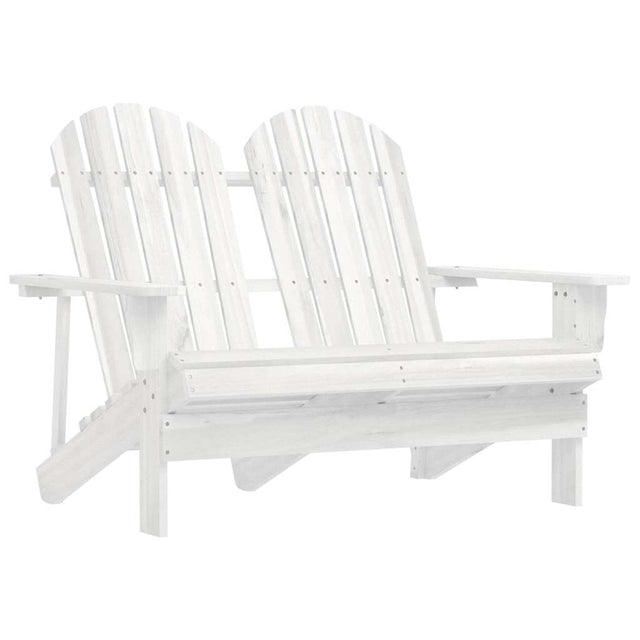Vidaxl tuinstoel 2-zits adirondack massief vurenhout wit