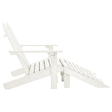 Vidaxl tuinstoel 2-zits adirondack met voetenbank vurenhout wit