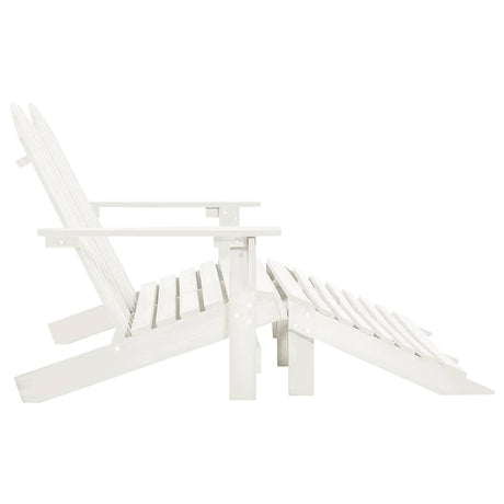Vidaxl tuinstoel 2-zits adirondack met voetenbank vurenhout wit