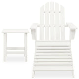 Vidaxl tuinstoel adirondack met voetenbank tafel massief vurenhout wit