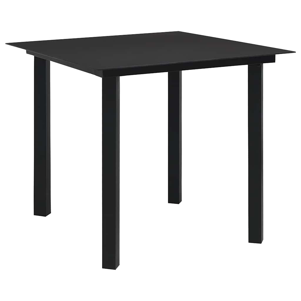 Vidaxl 3-delige tuinset glas en staal zwart