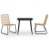 Vidaxl 3-delige tuinset poly rattan en glas