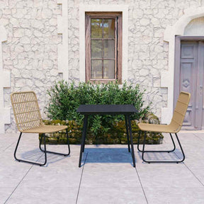 Vidaxl 3-delige tuinset poly rattan en glas