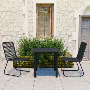 Vidaxl 3-delige tuinset poly rattan en glas