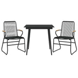 Vidaxl 3-delige tuinset pvc-rattan zwart